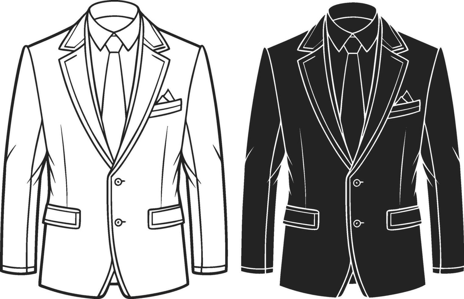 Heritage Tailored Suit Artistic Black Line Art vector
