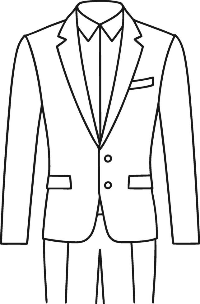 Sophisticated Tailored Suit Artistic Retro Outline vector