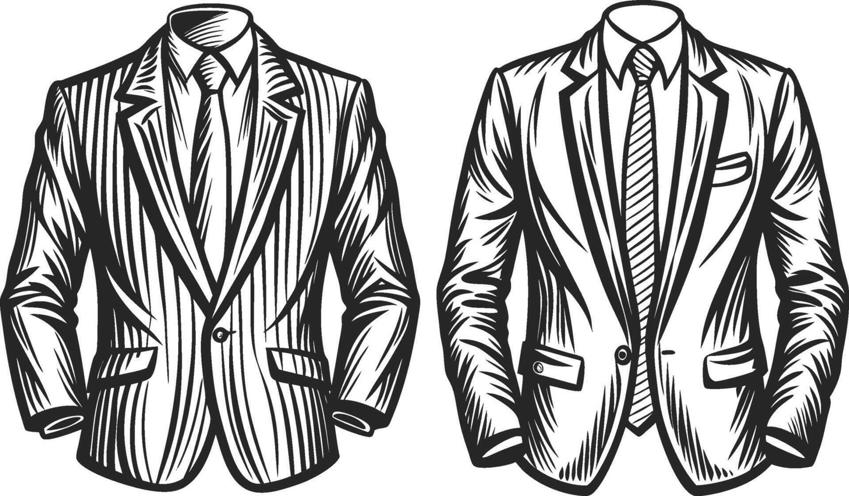Minimal Tailored Suit Classic Artistic Design vector