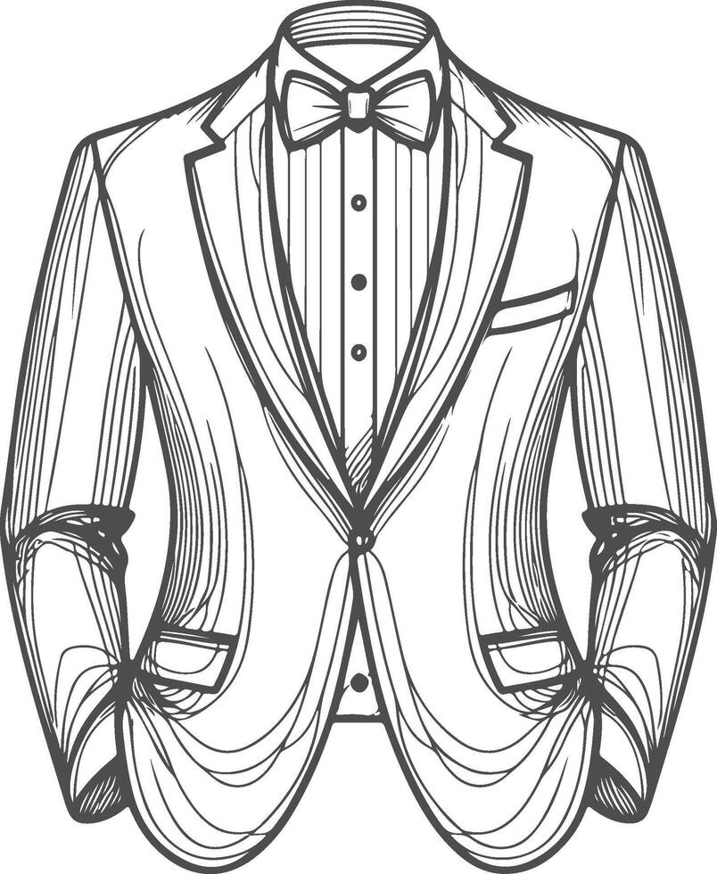 Timeless Tuxedo Shirt Vintage Sketch Illustration vector