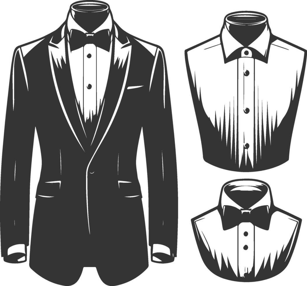Elegant Tuxedo Shirt Artistic Heritage Art vector