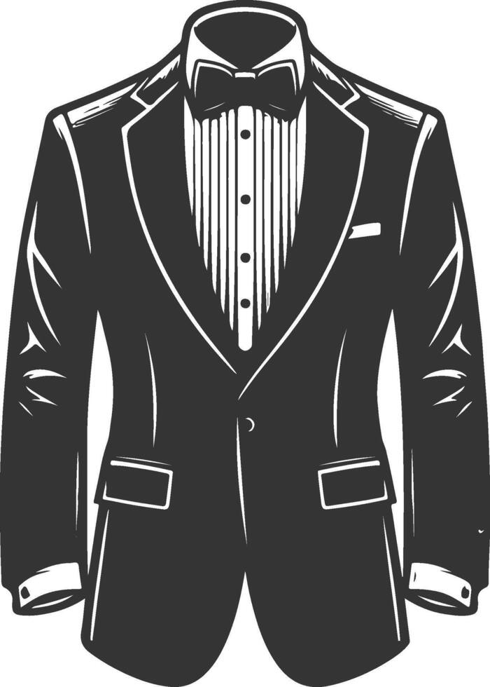 Artful Tuxedo Shirt Artistic Black Sketch Design vector