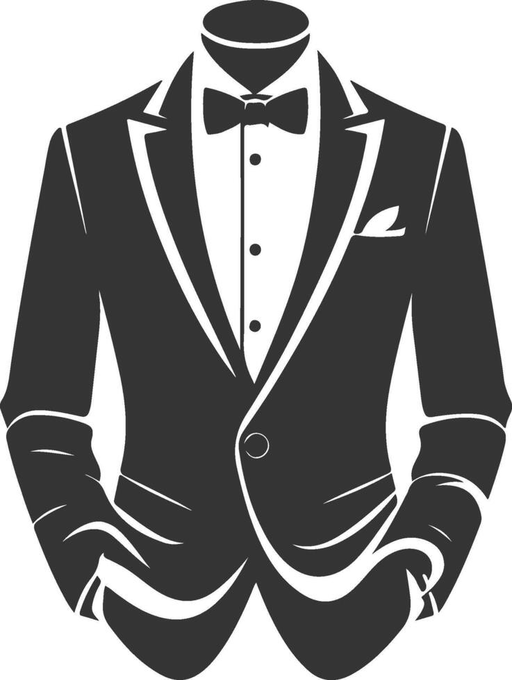 Stylized Tuxedo Shirt Retro Black Sketch vector