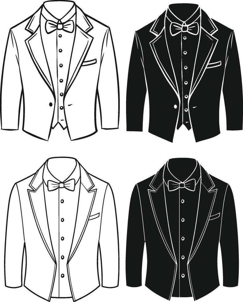 Vintage Tuxedo Shirt Black Artistic Silhouette vector