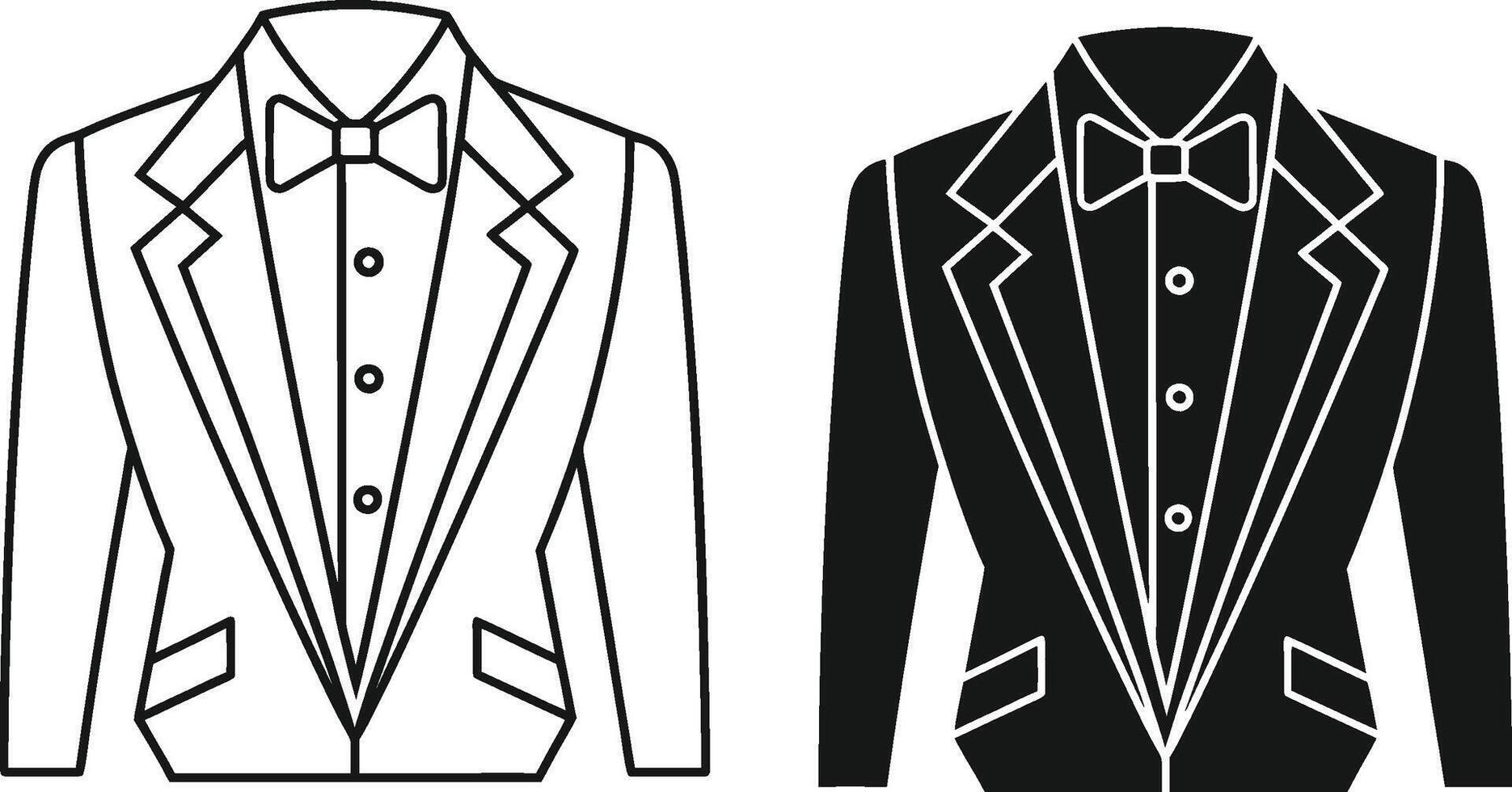 Vintage Tuxedo Shirt Black Line Design Sketch vector