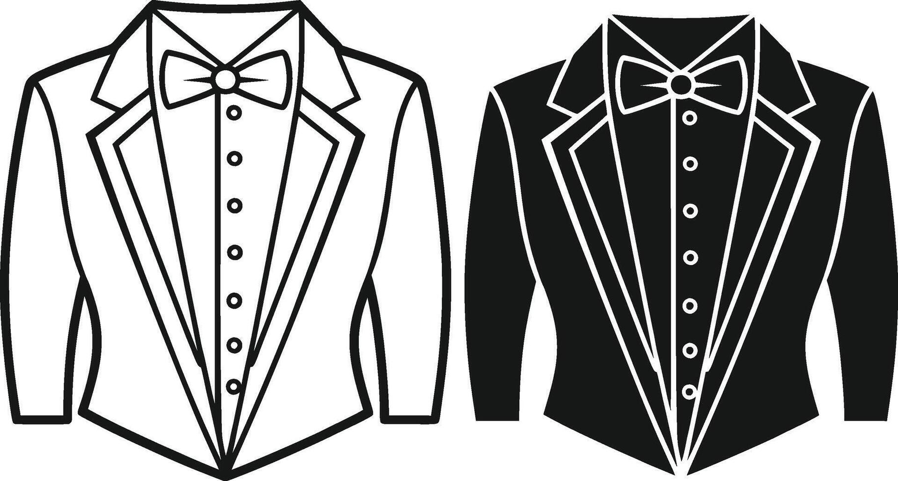 Timeless Tuxedo Shirt Retro Outline Sketch vector