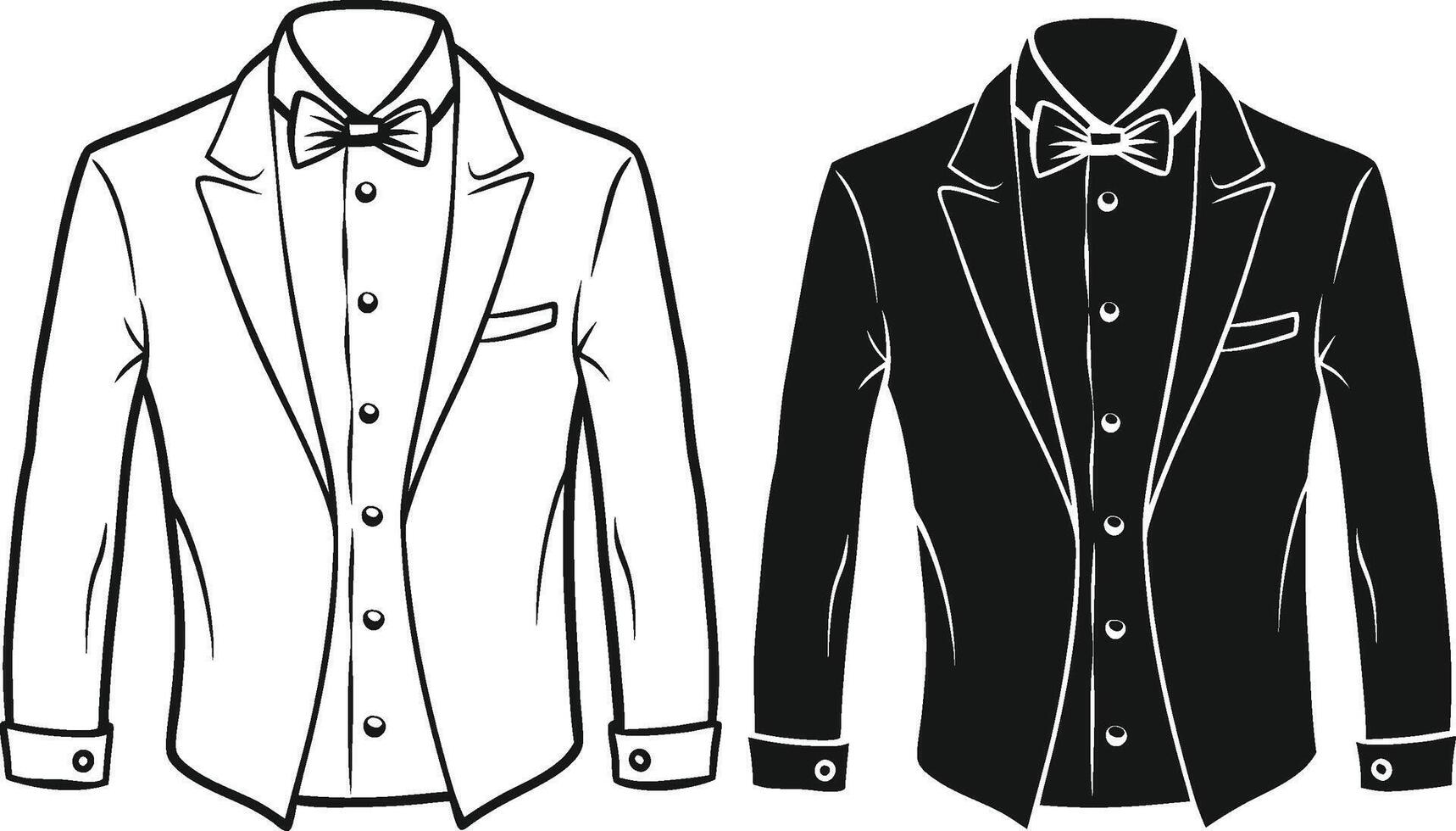 Artistic Tuxedo Shirt Minimal Linework Design vector