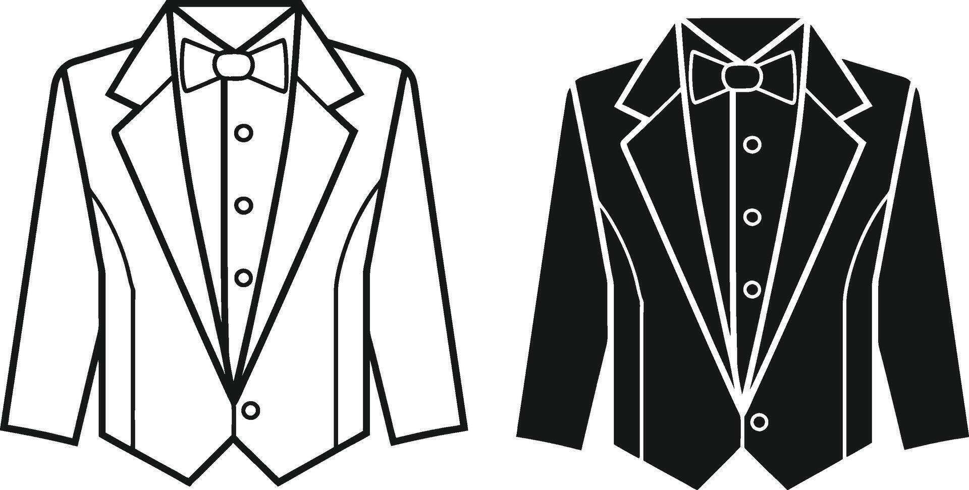 Sophisticated Tuxedo Shirt Artistic Vintage Drawing vector