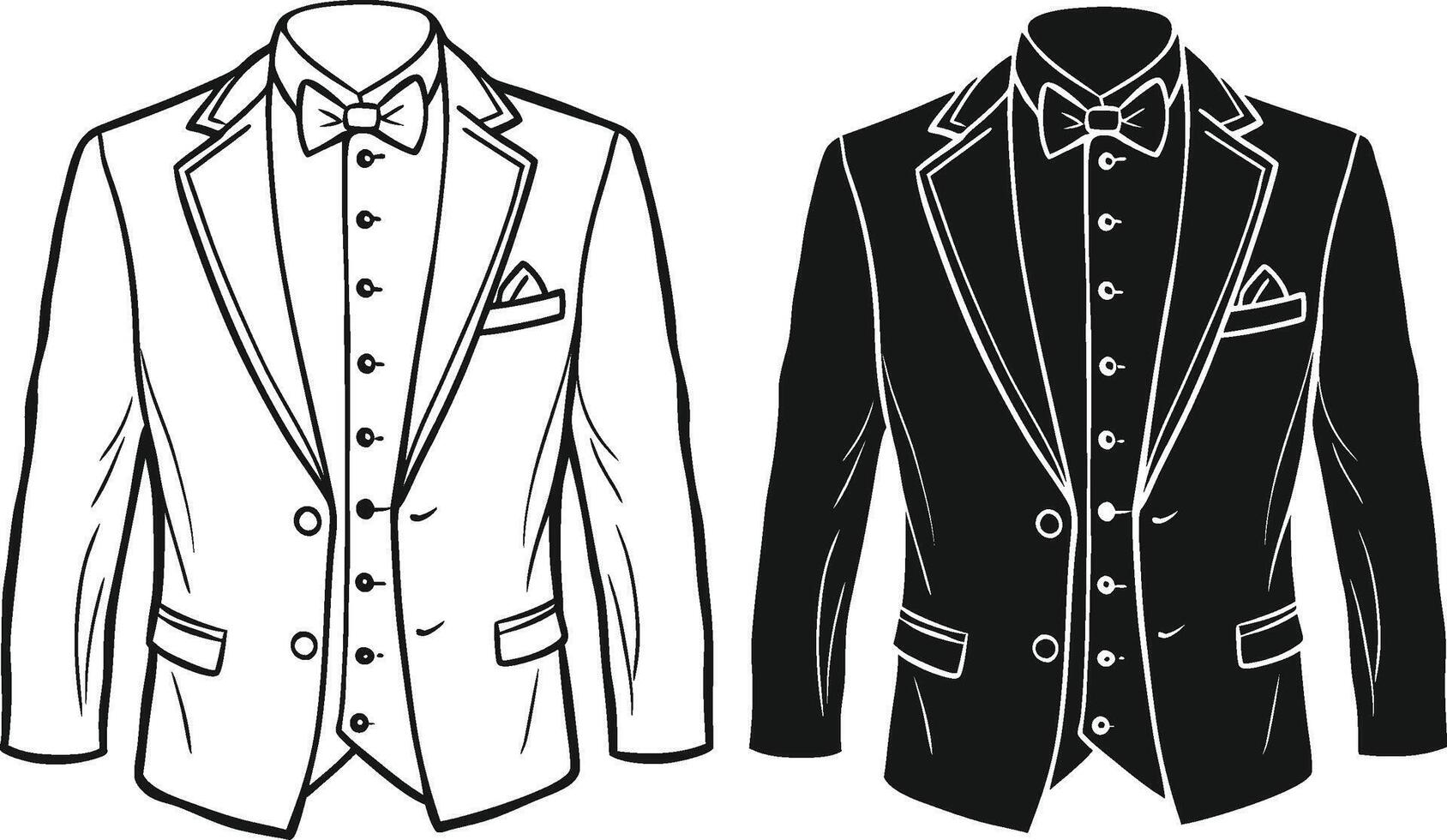 Timeless Tuxedo Shirt Retro Black Drawing Design vector