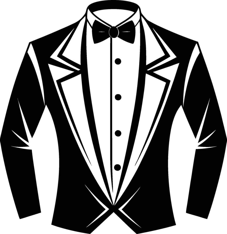 Retro Charm Tuxedo Shirt Artistic Linework vector