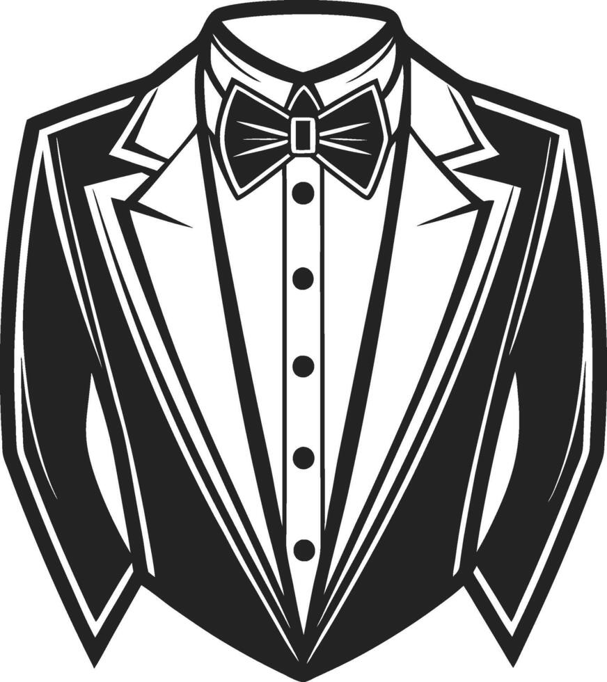 Elegant Tuxedo Shirt Black Sketch Design vector