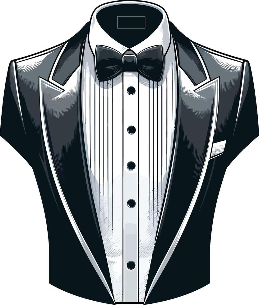 Timeless Tuxedo Shirt Artistic Black Art vector