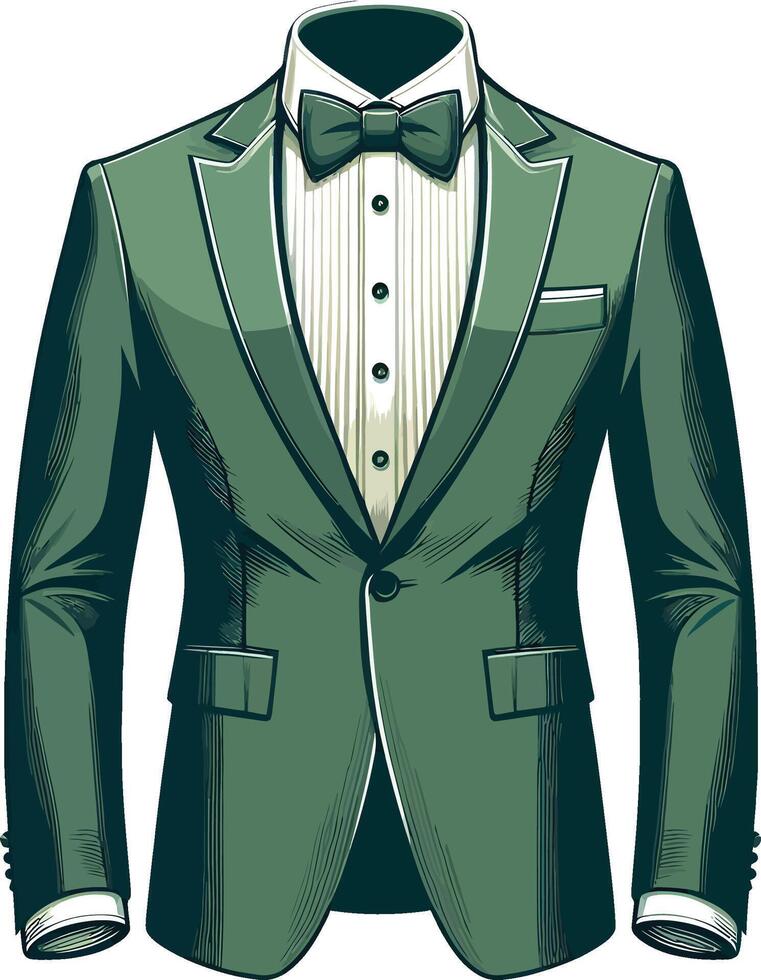 Timeless Tuxedo Shirt Black Outline Sketch vector