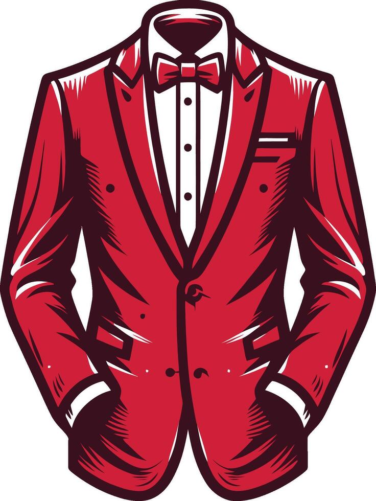 Elegant Tuxedo Shirt Minimal Line Sketch vector