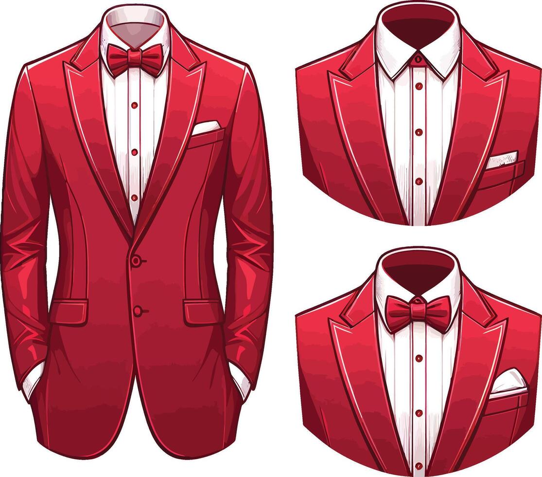 Retro Tuxedo Shirt Artistic Linework Sketch vector
