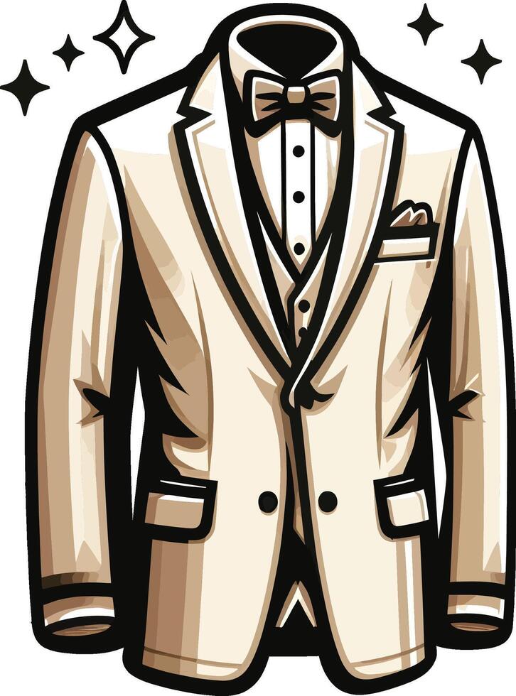 Heritage Tuxedo Shirt Outline vector
