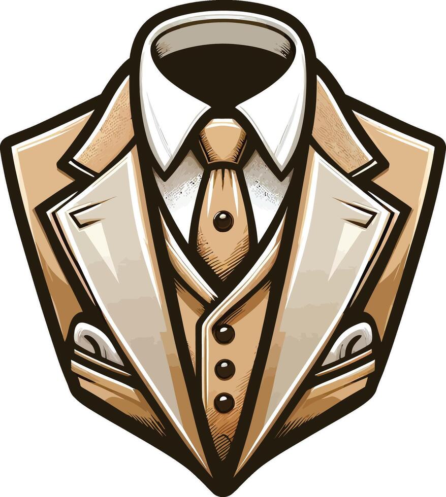 Minimal Tuxedo Shirt Black Line Design vector