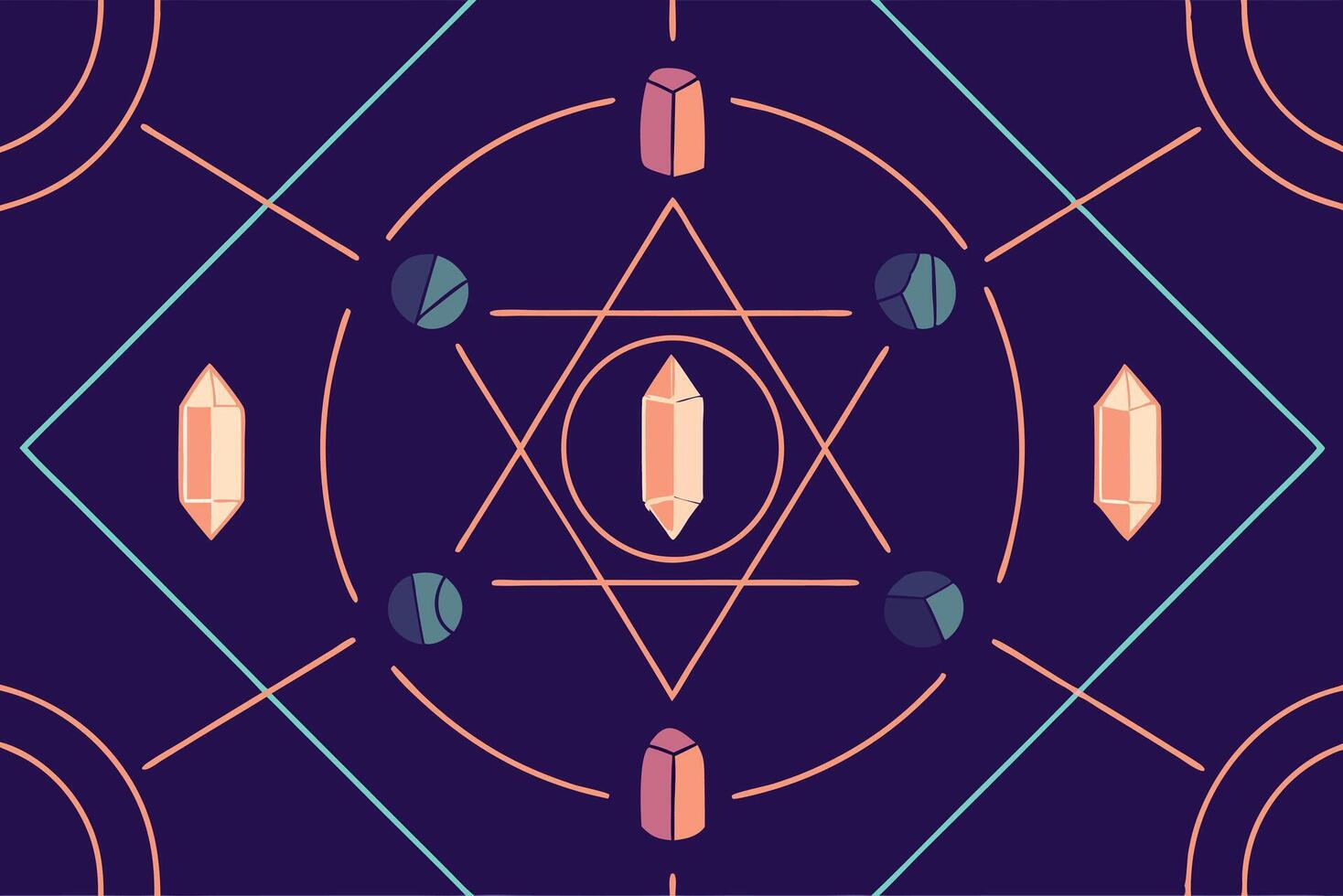 A pattern with crystals and a star vector