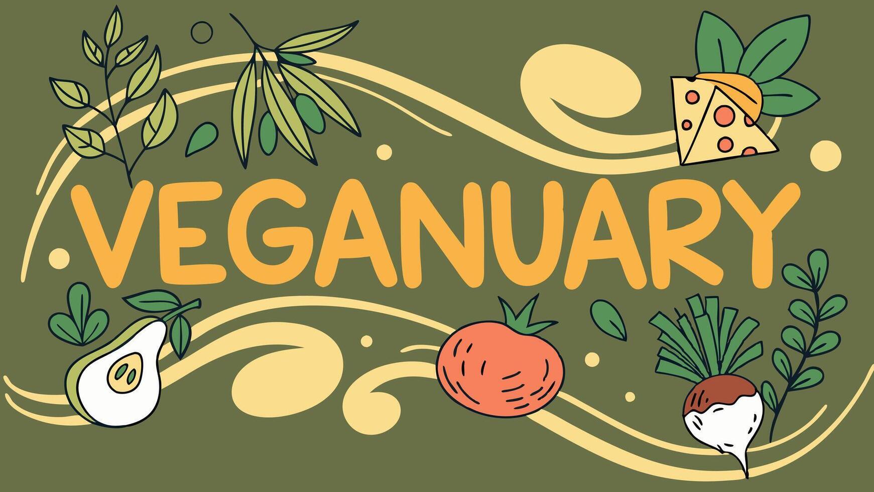 Veganuary is a month of eating healthy vector