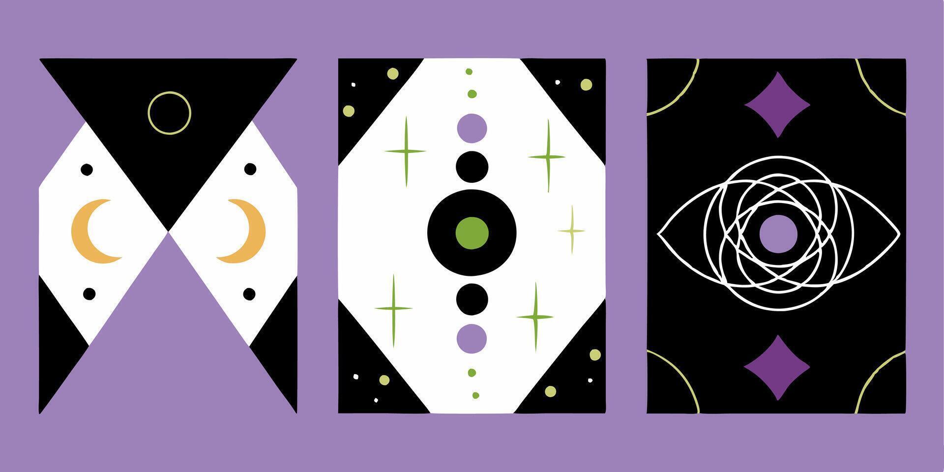 Three different designs of the same type of design vector