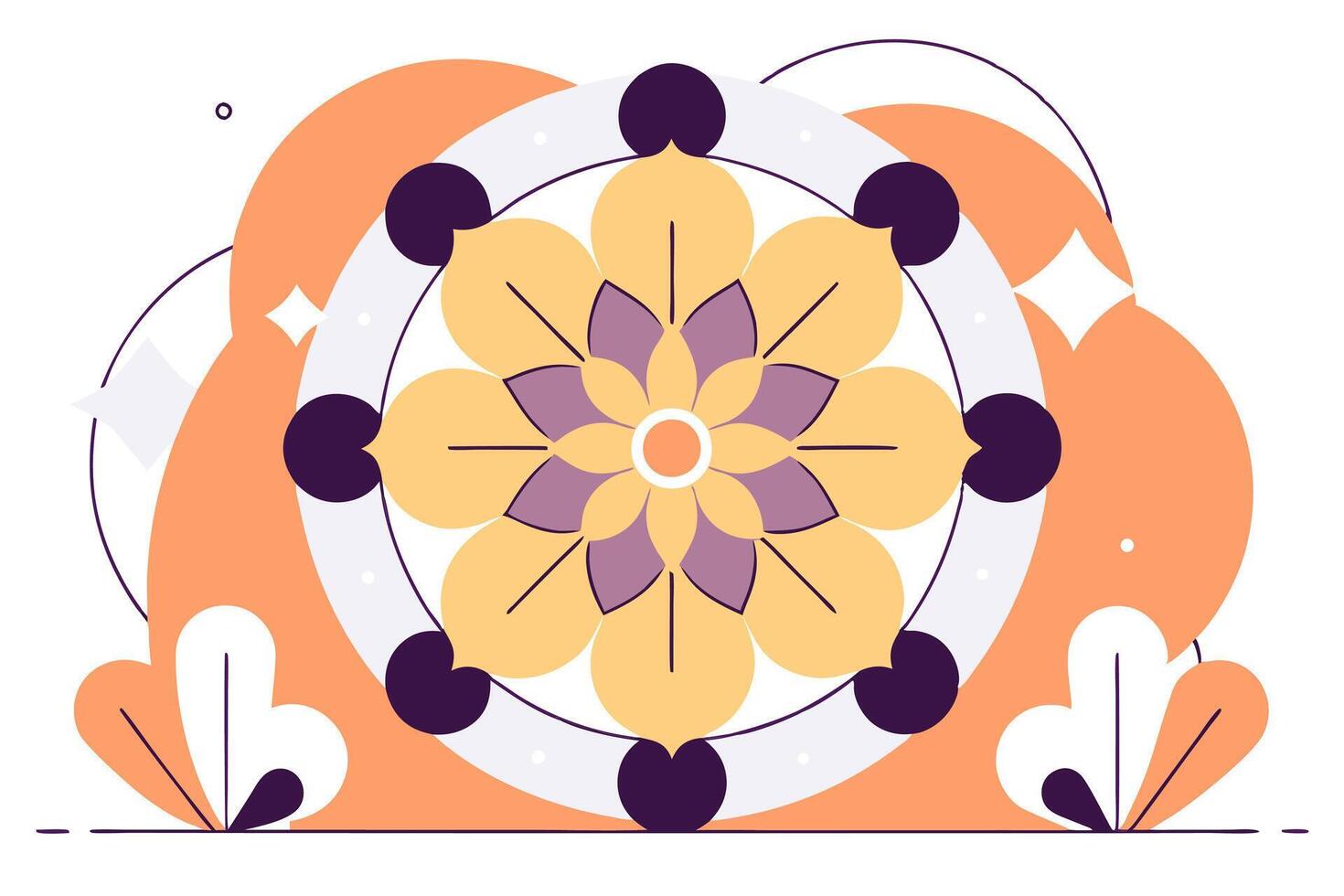 A colorful flower with a circle in the center vector