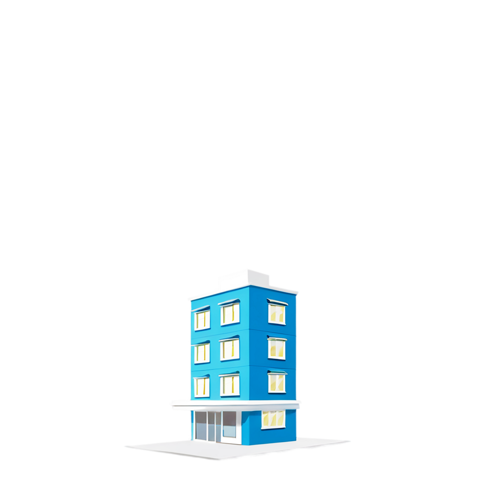 a blue building on a transparent background png