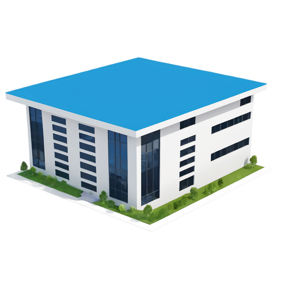 3d building icon, transparent background png