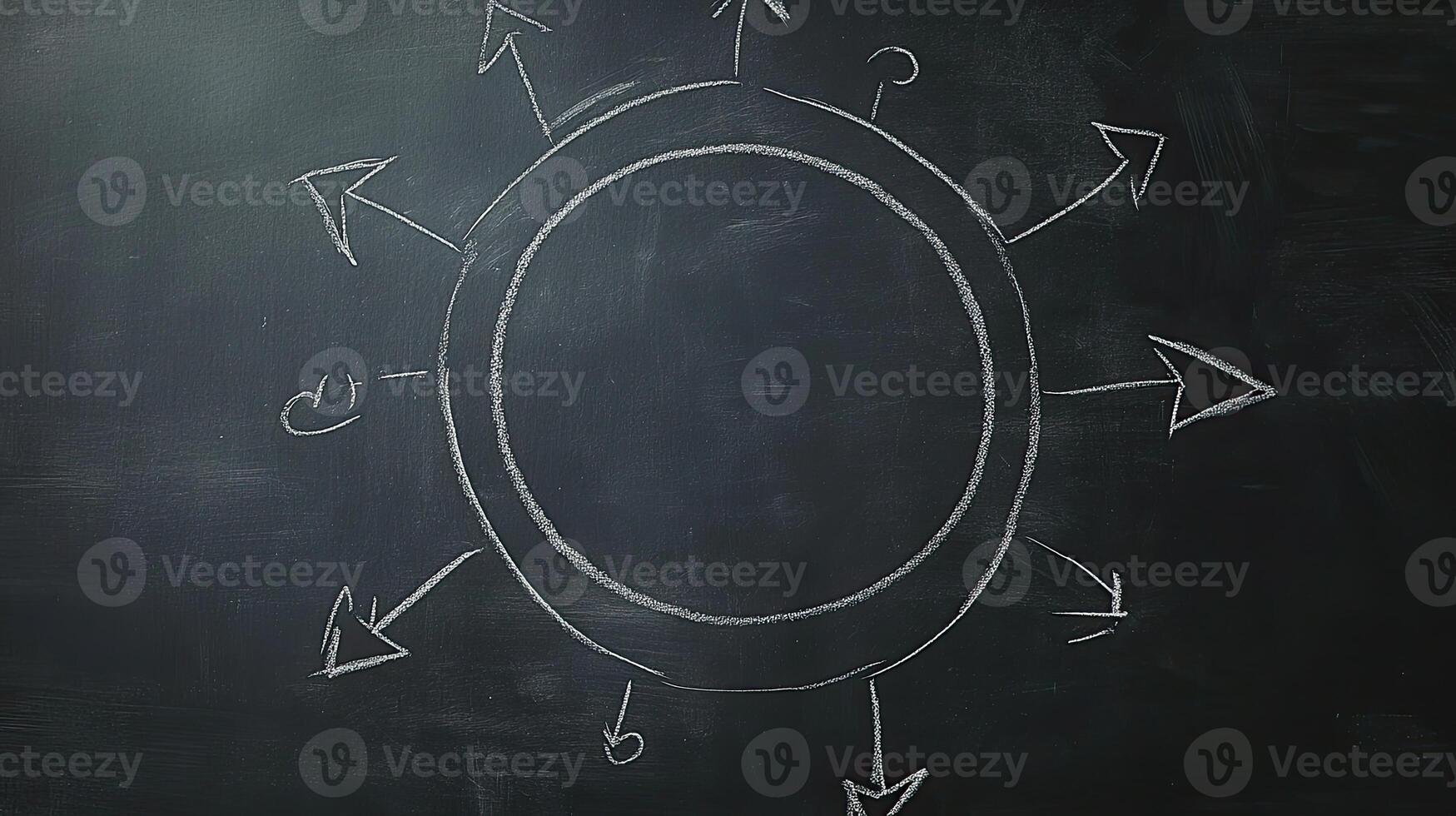 Chalkboard Circle Arrows Diagram. Concept of Connection and Teamwork. photo