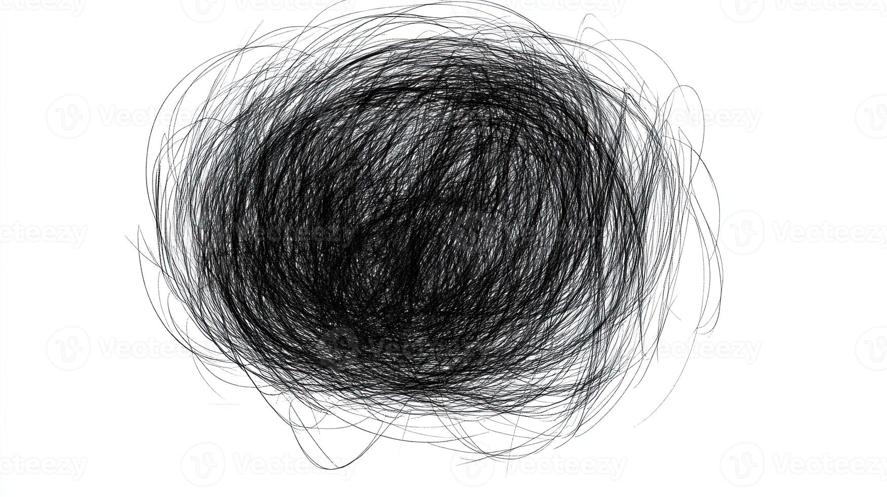 Abstract Black Scribble Circle photo