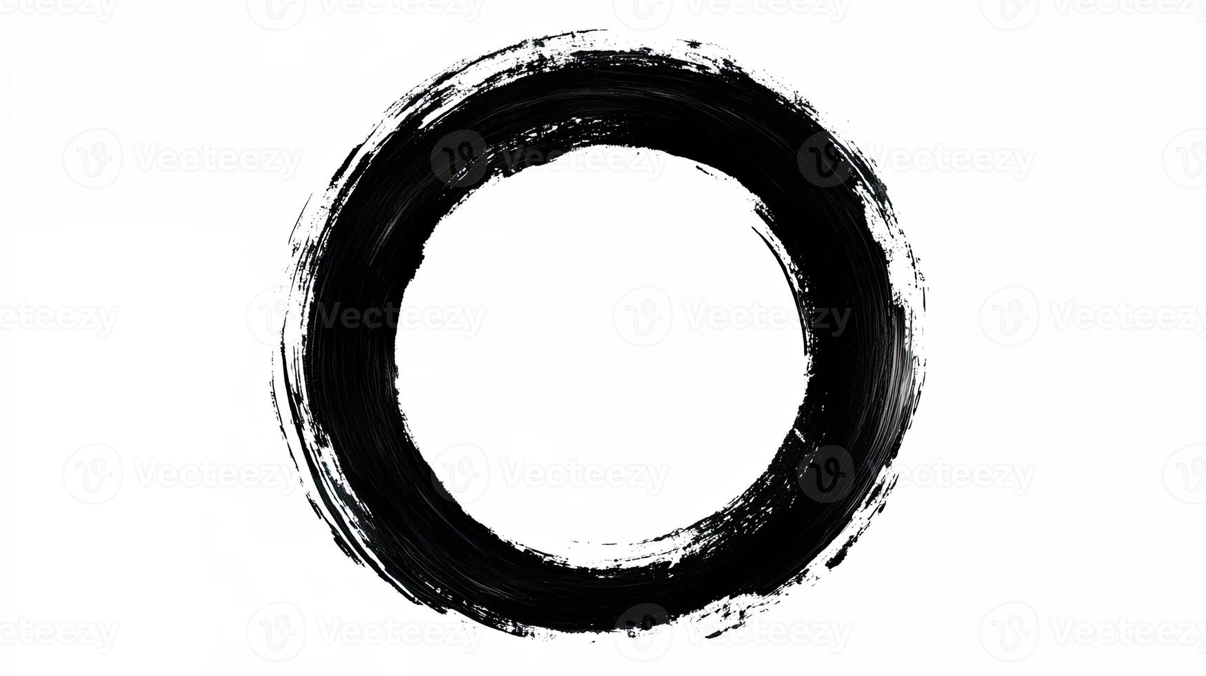 Black Ink Circle, Grunge Texture, Abstract Design Element photo