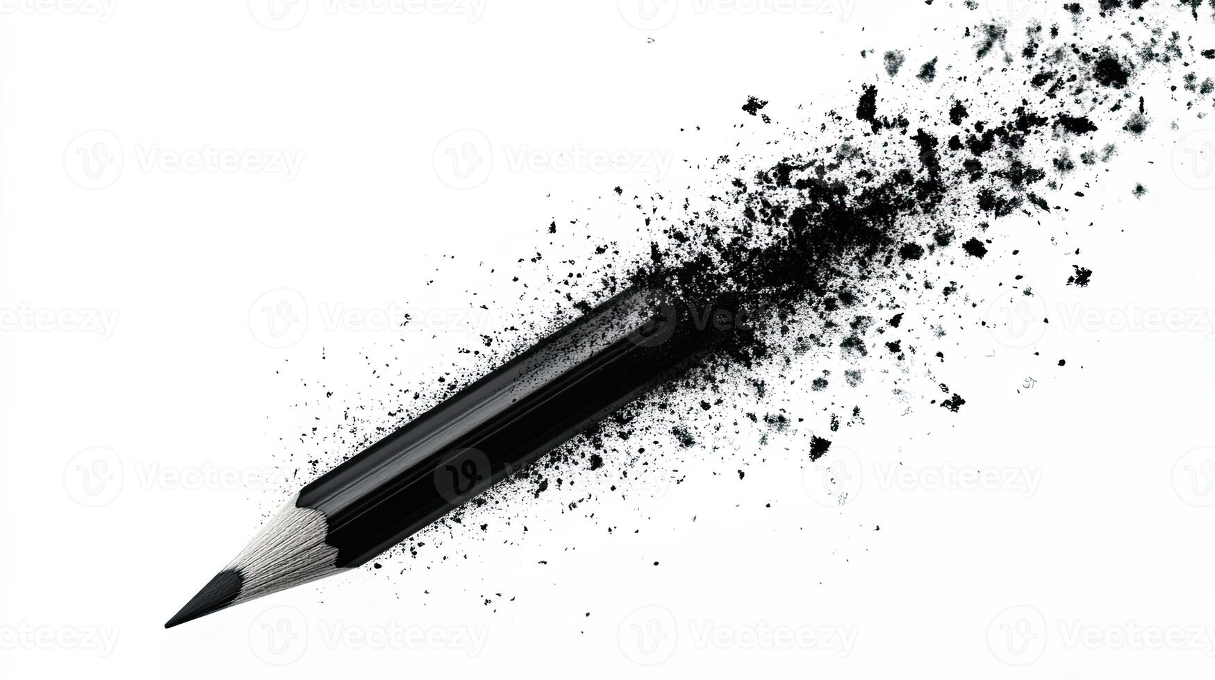 Exploding Pencil Graphite Dust. Creativity Concept photo