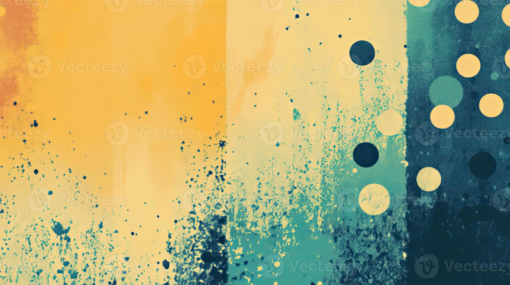 Abstract art background with yellow, teal, and blue colors. Concept of modern, textured, vibrant. photo