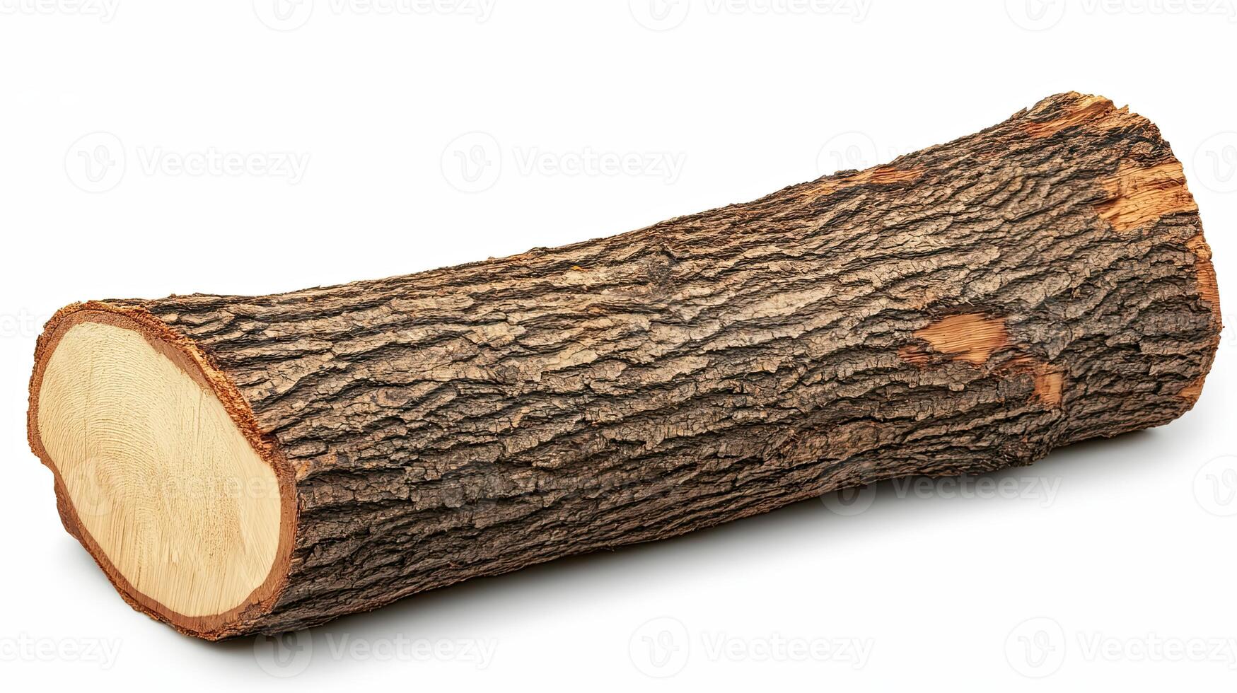 Tree trunk log isolated on white background photo
