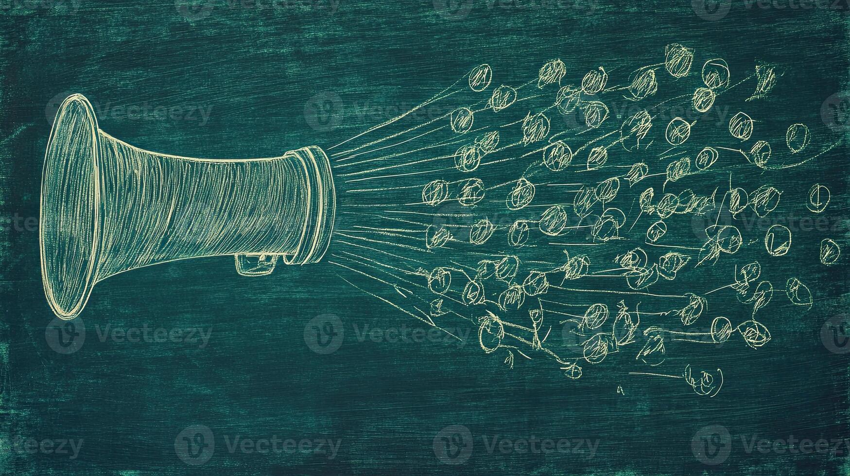 Megaphone Broadcasting Messages. Communication Concept. photo