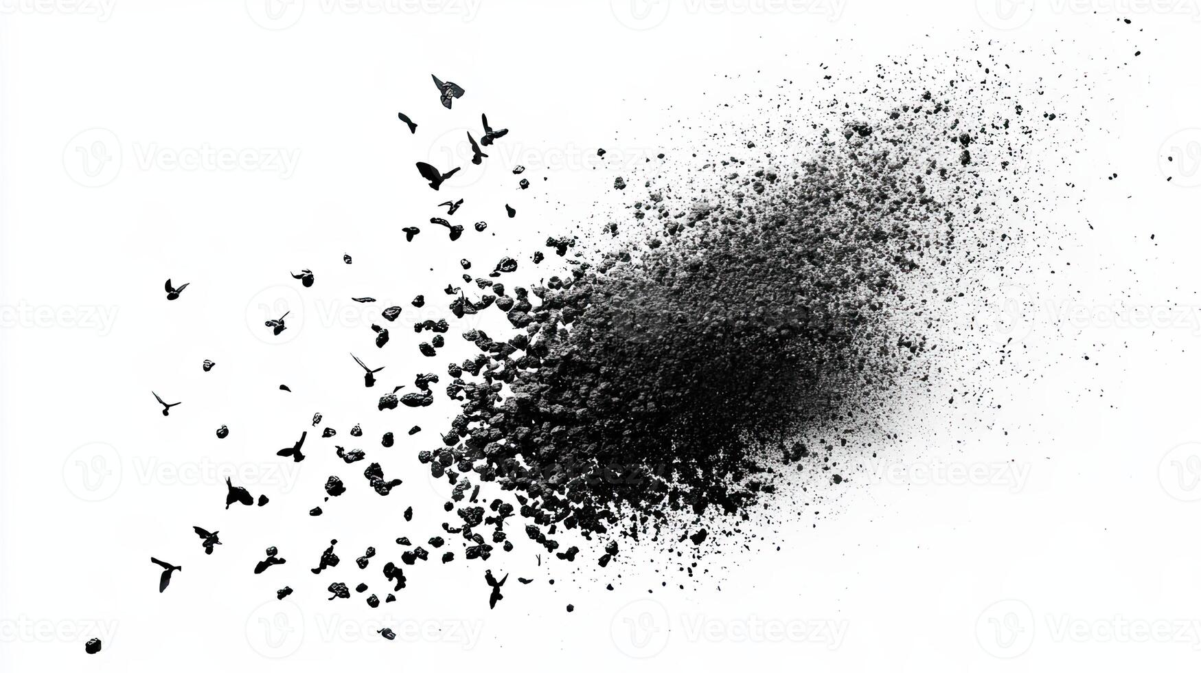Birds Exploding Abstract Black and White photo