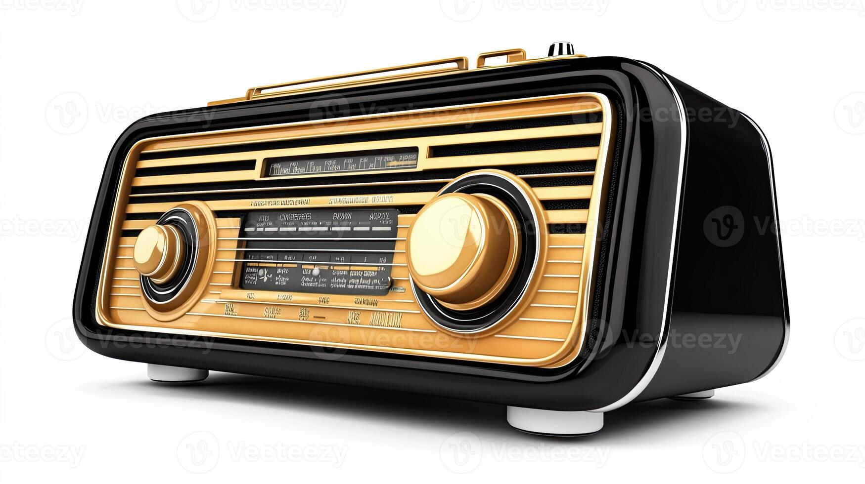 Clásico radio receptor. retro audio dispositivo. foto