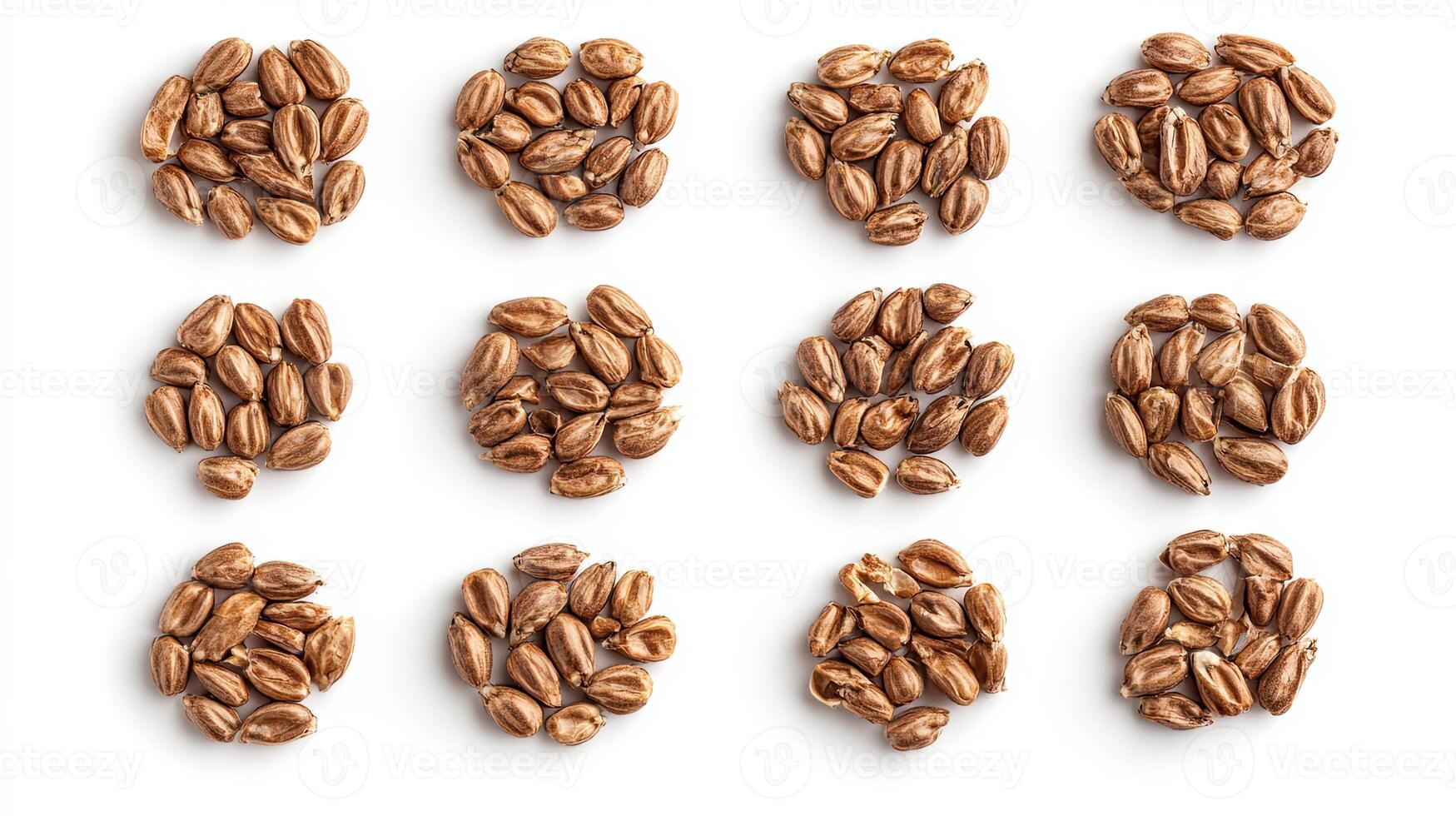 Wheat Grains Pattern. Top View. Food Background. photo