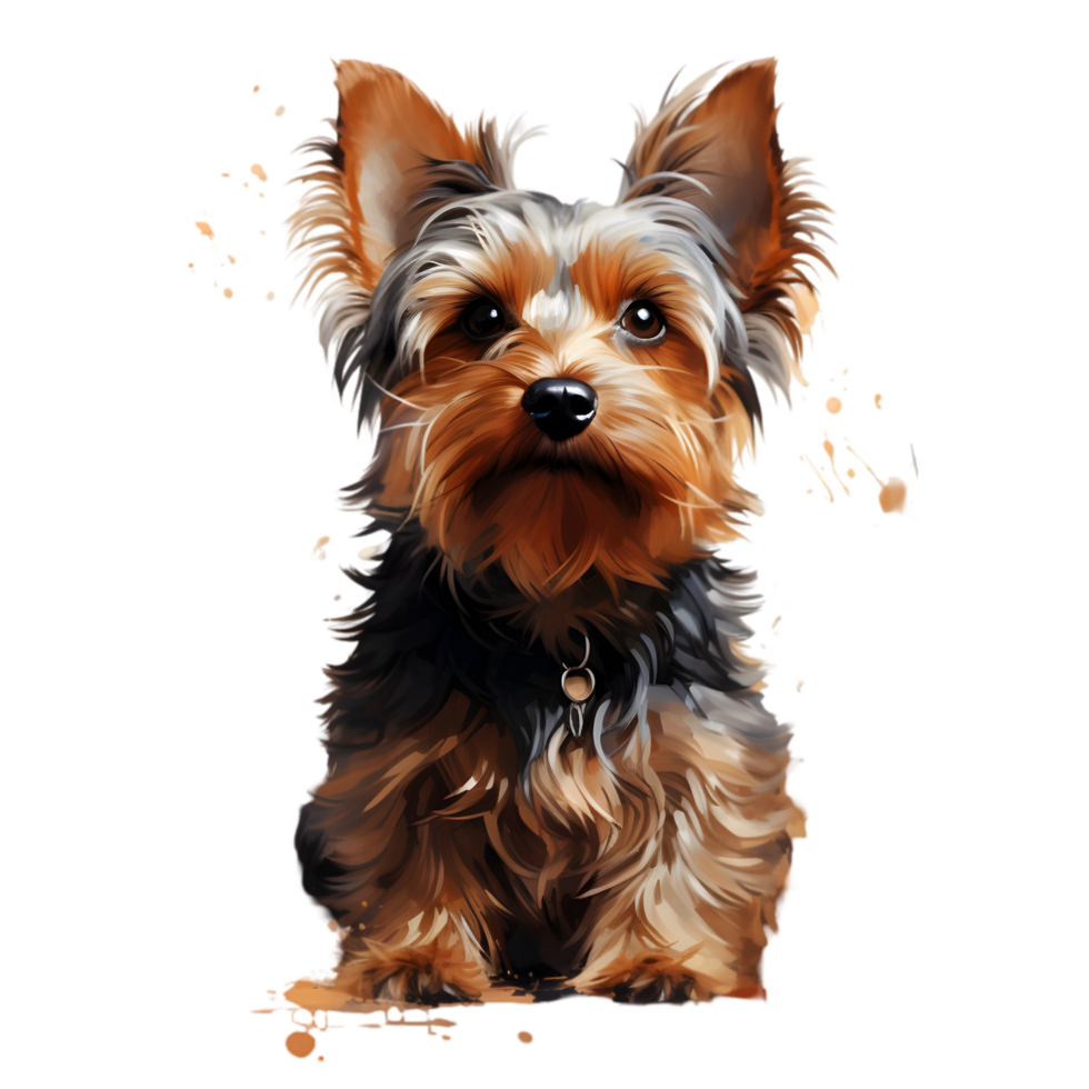 Adorable Yorkshire Terrier Dog Portrait with png