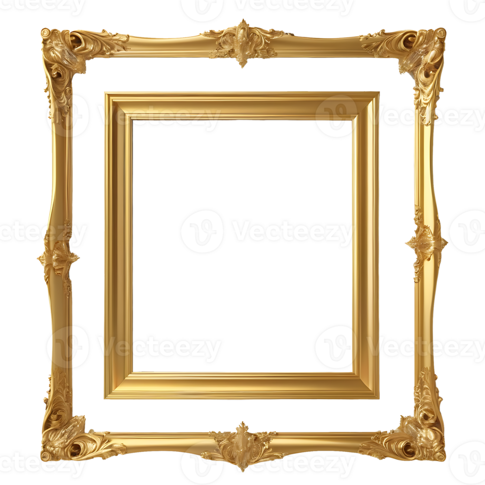 gold frame on transparent background png