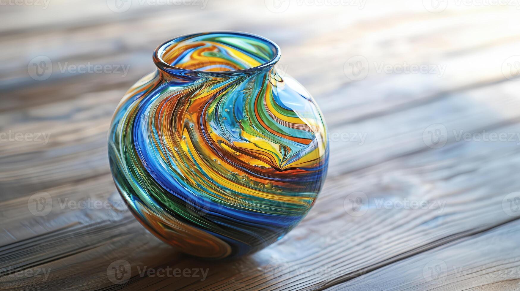 A vase with a colorful design on it photo