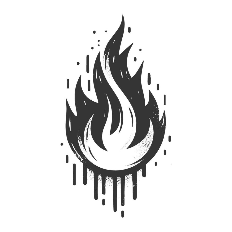A black and white drawing of a flame vector