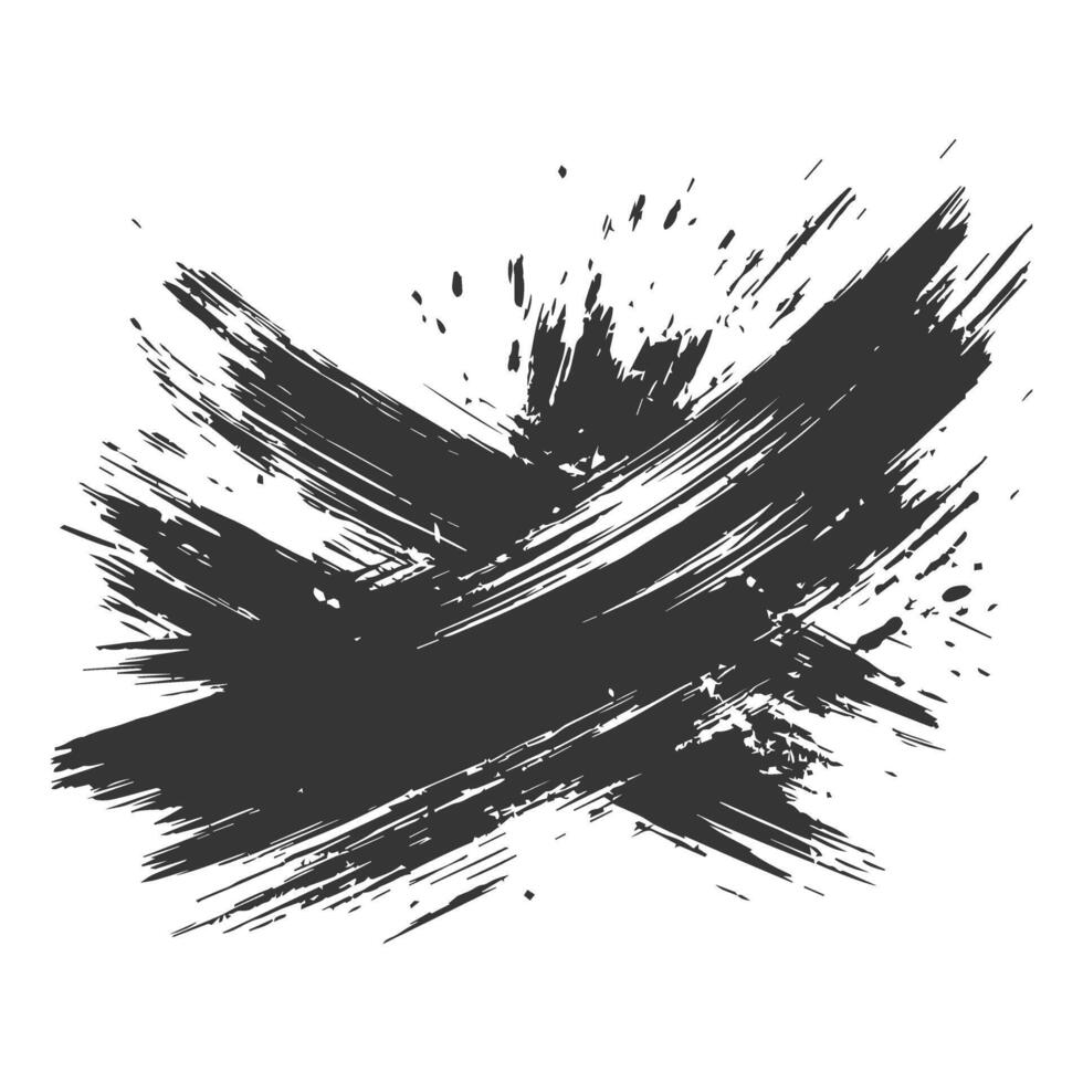 Black ink brush stroke on white background vector