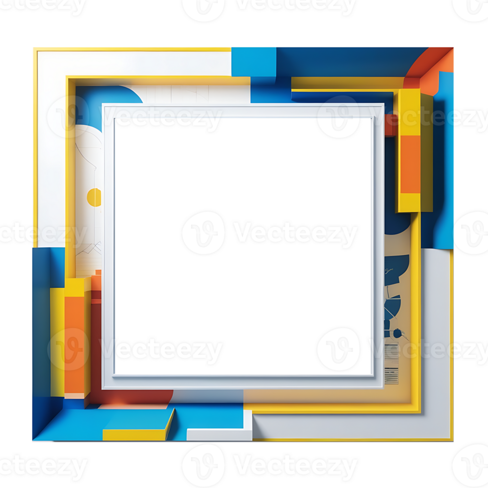 Square frame with a colorful background png