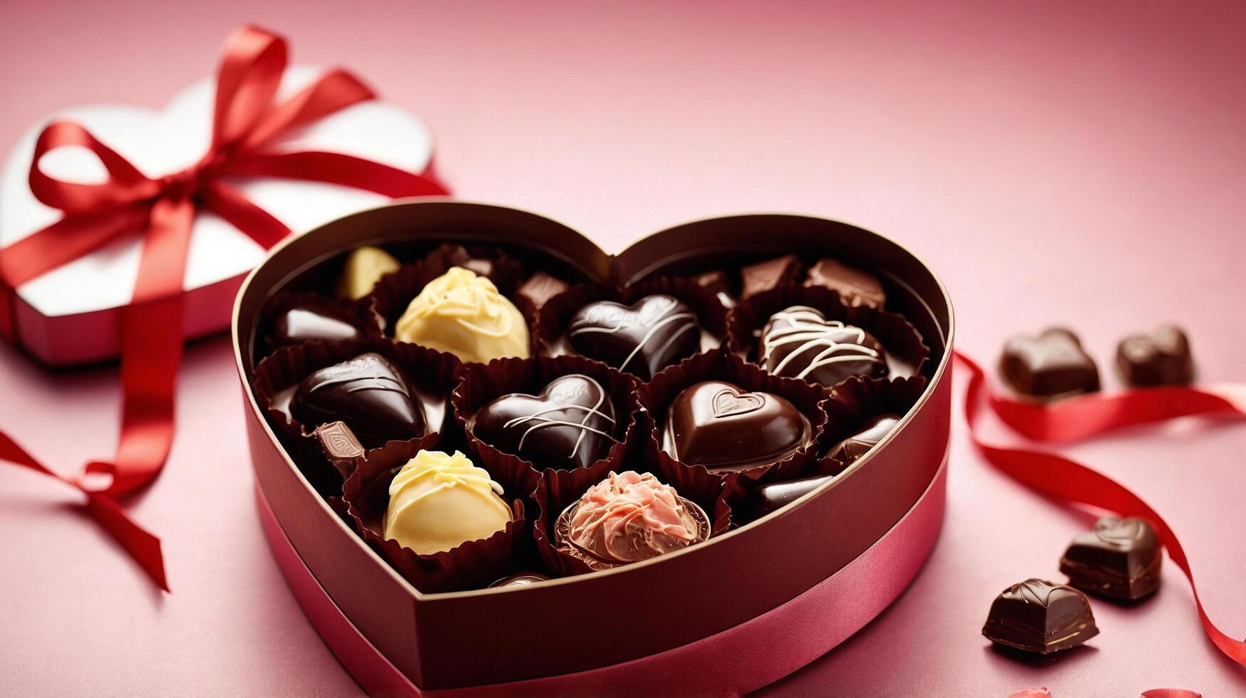 Valentines Day Chocolate in Heart Shapes photo