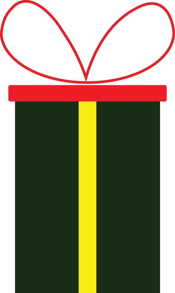 A green gift box with a yellow ribbon vector