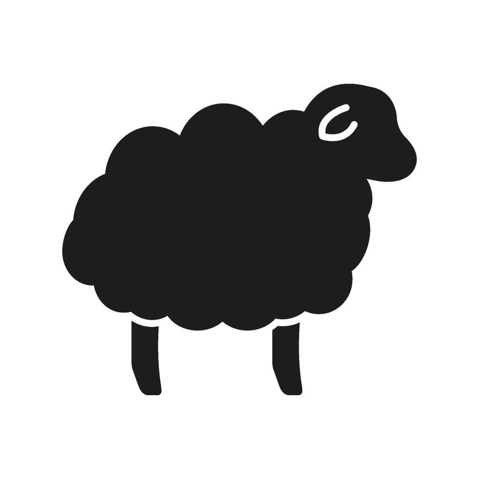 Sheep Silhouette Icon For Sleeping And Relaxation. Counting Sheep For Sleep Glyph Symbol. Isolated Illustration vector