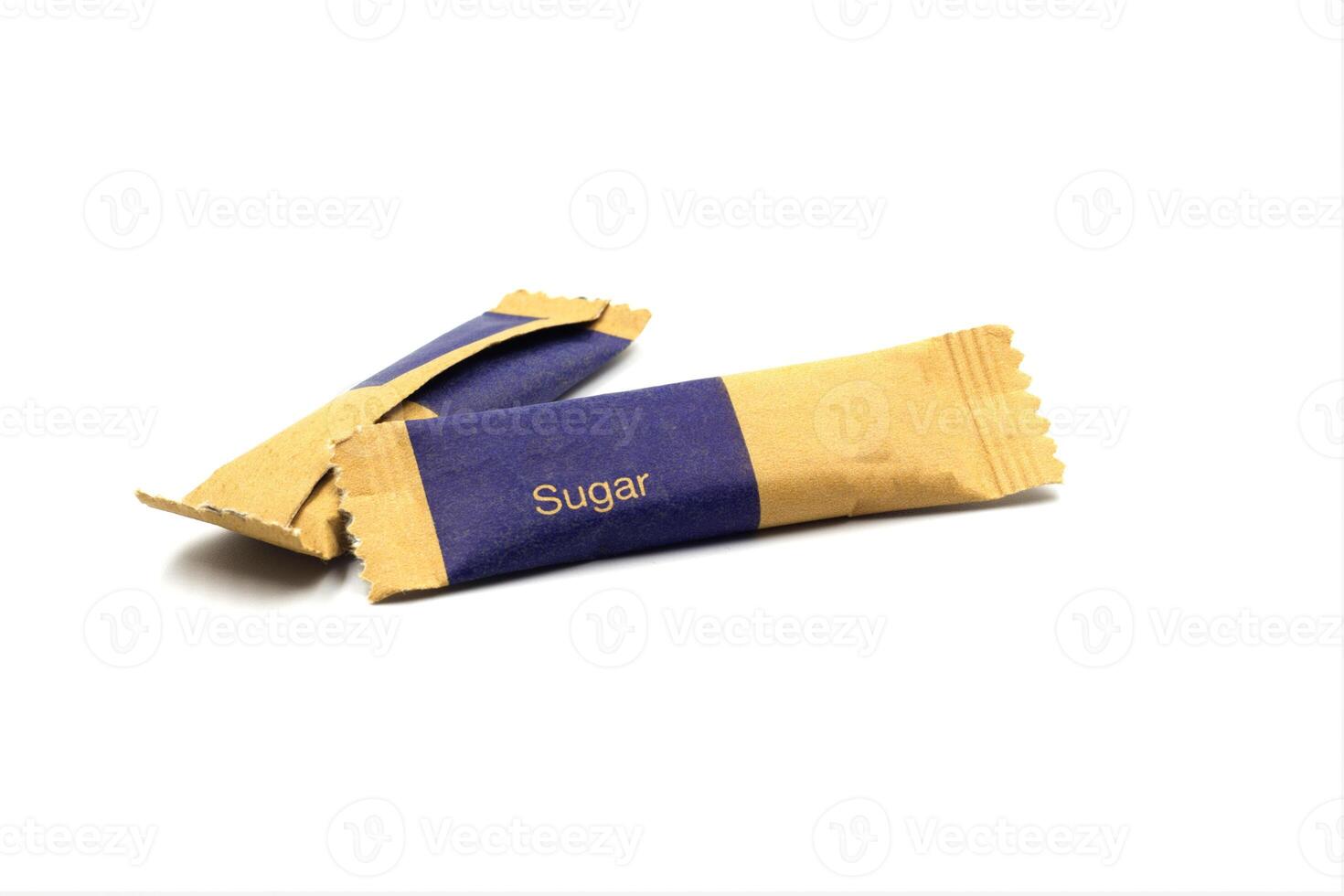 Sugar bag isolated on white photo