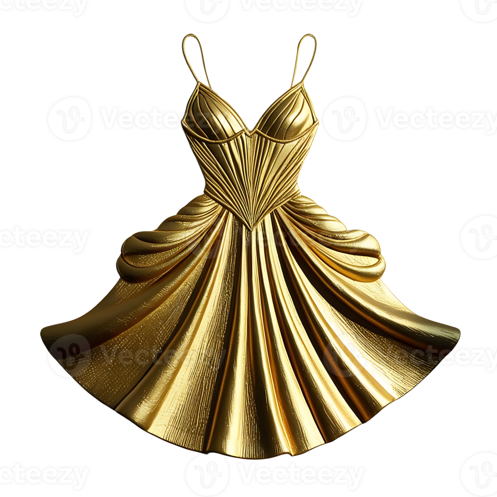 Golden dress on a transparent background png