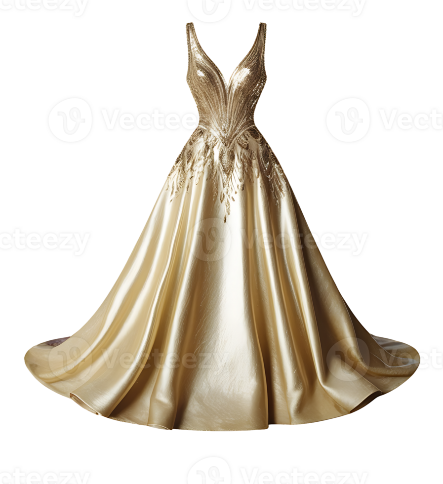 Golden gown on a transparent background png