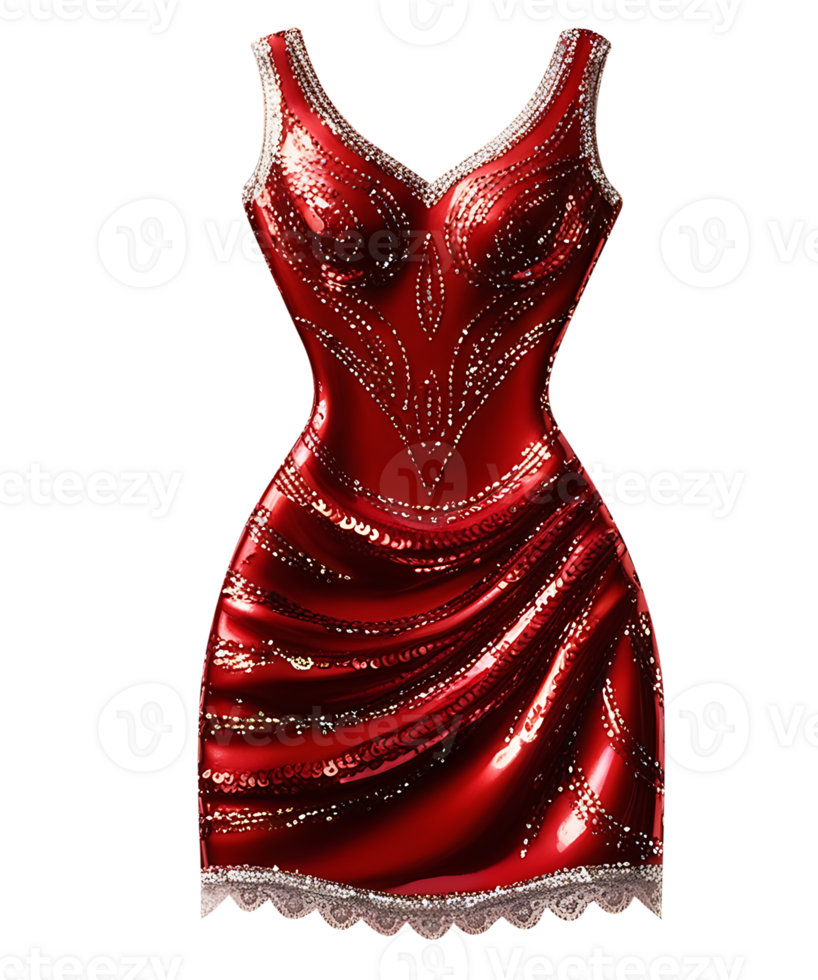 Red dress on a transparent background png